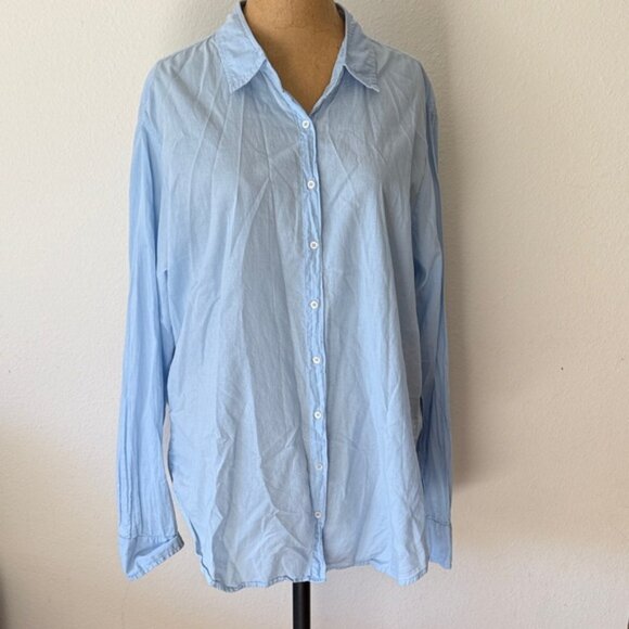 Xirena sz L light blue cotton long sleeve button down Shirt great condition - Picture 1 of 8